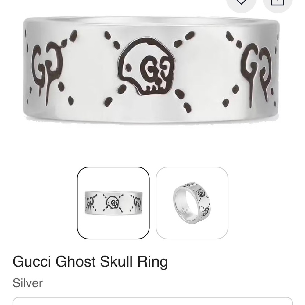 authentic gucci ghost ring size 17 the thickest one with packaging